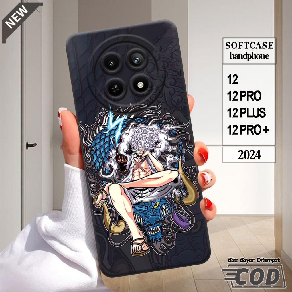 เคสRealme 12 _Realme 12 PRO _Realme 12 PLUS _Realme 12 PRO PLUS เคสซิลิโคนใสสีดํายืดหยุ่น