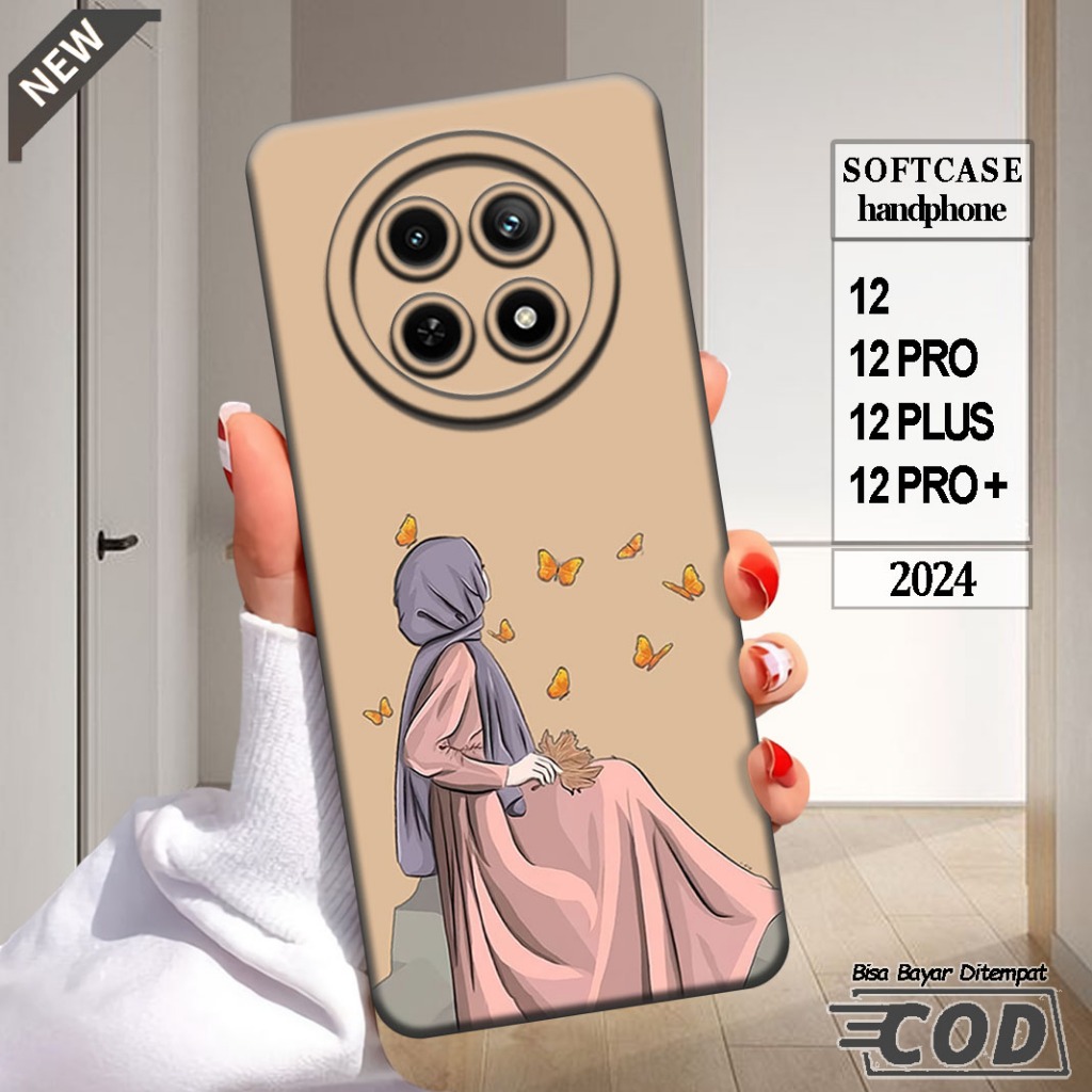 เคสRealme 12 _Realme 12 PRO _Realme 12 PLUS _Realme 12 PRO PLUS เคสซิลิโคนใสสีดํายืดหยุ่น