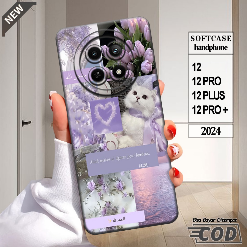 เคสRealme 12 _Realme 12 PRO _Realme 12 PLUS _Realme 12 PRO PLUS เคสซิลิโคนใสสีดํายืดหยุ่น