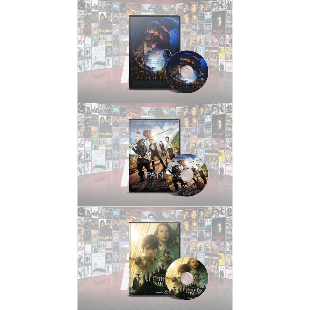 DVD Peter Pan (2003) + DVD Pan (2015) + DVD Peter Pan & Wendy (2023)