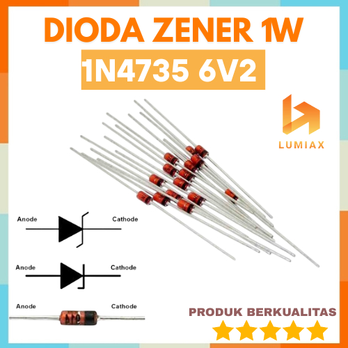 6.2v Diode Zener 1w 1N4735 ไดโอด 6v2 6.2v 6.2 6.2 6.2 6.2 6.2v 1 1.0 1.0 w DO-41