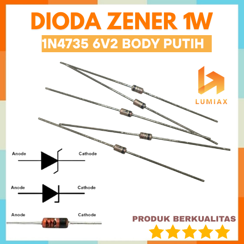 6.2v Diode Zener 1w 1N4735 Diode 6v2 6.2v 6.2 6.2 6.2 6.2v 1 1.0 w DO-41 WHITE BODY