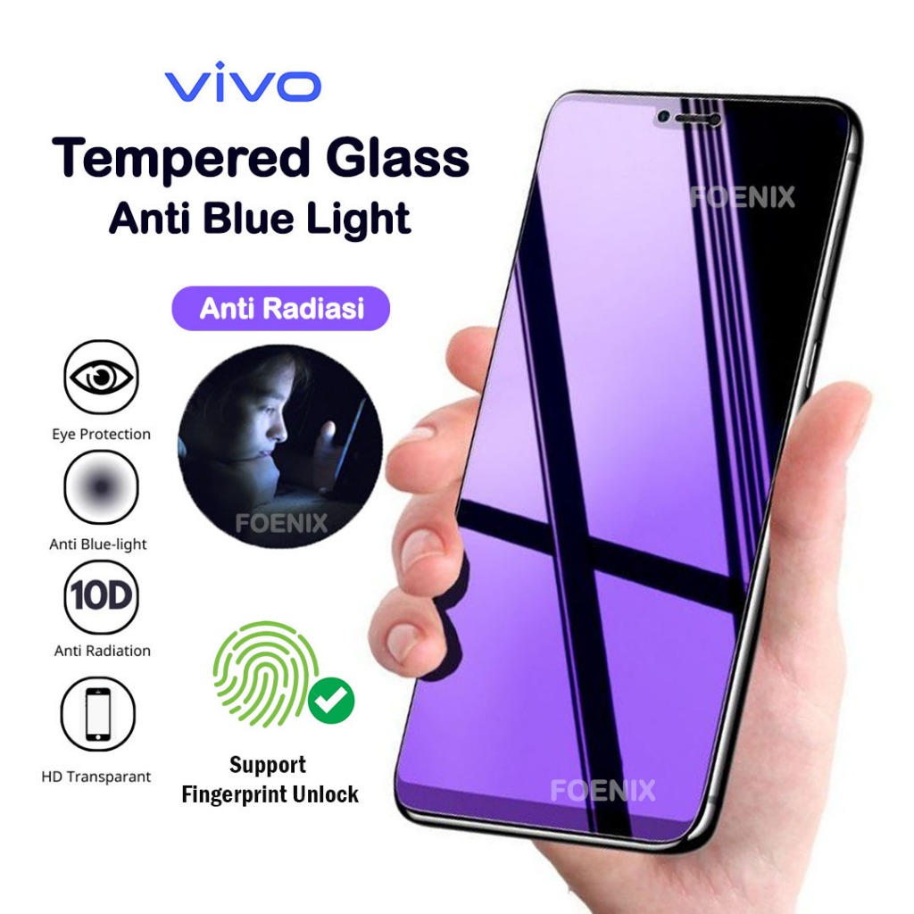 LAYAR กระจกนิรภัยป้องกันรังสีลายนิ้วมือ Vivo Y27S Y36 Y36i Y37 Pro Y38 Nex 2 S1 S5 S7 T1 4G 5G T3 X2