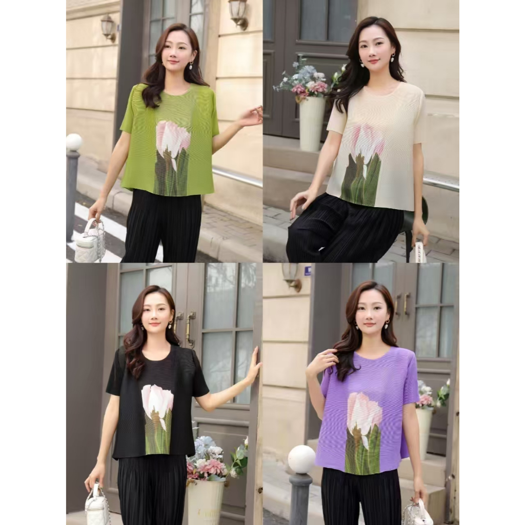 CODE 257 TULIP FLOWER PLEASE TOP | SHORT SLEEVE PLEASE BLOUSE