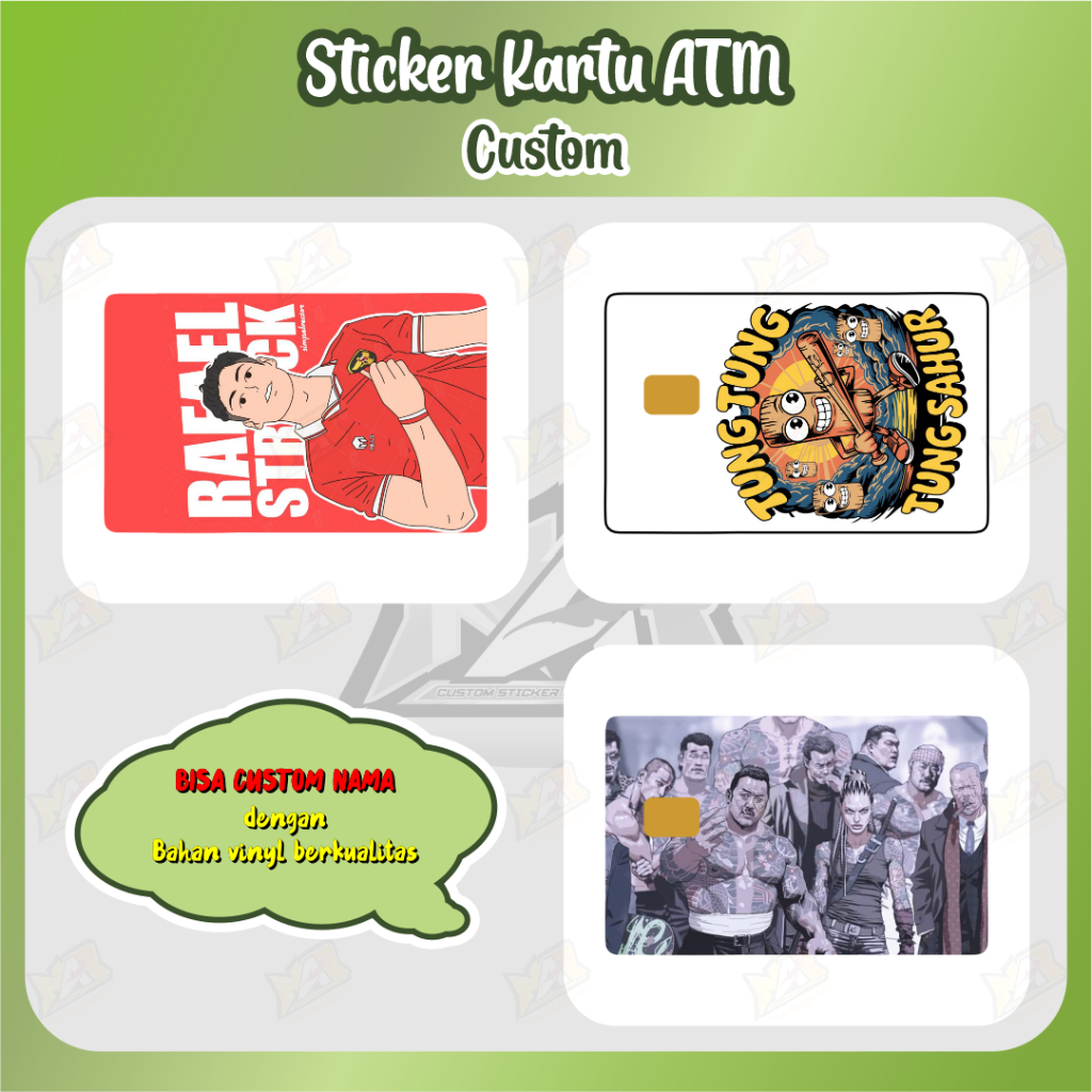 สติ๊กเกอร์การ์ด Garskin - CUSTOM DESIGN - หนังการ์ด ATM - เคลือบผนัง (Glossy) สติ๊กเกอร์ ATM