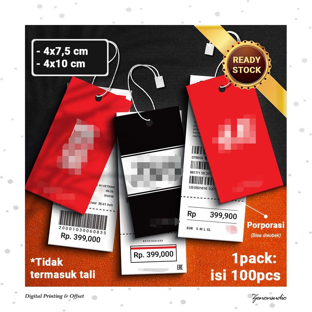 [100 ชิ้น] Hangtag Label Brand Premium | การออกแบบสไตล์ญี่ปุ่นและยุโรปที่หรูหรา