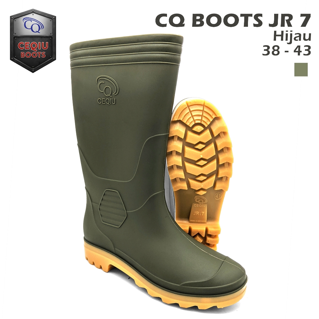 HIJAU Katzz - CQ Boot Original Green UK 38 - 43 / รองเท้าบูท PVC กันน้ําที่ทนทานสําหรับผู้ชายและผู้ห