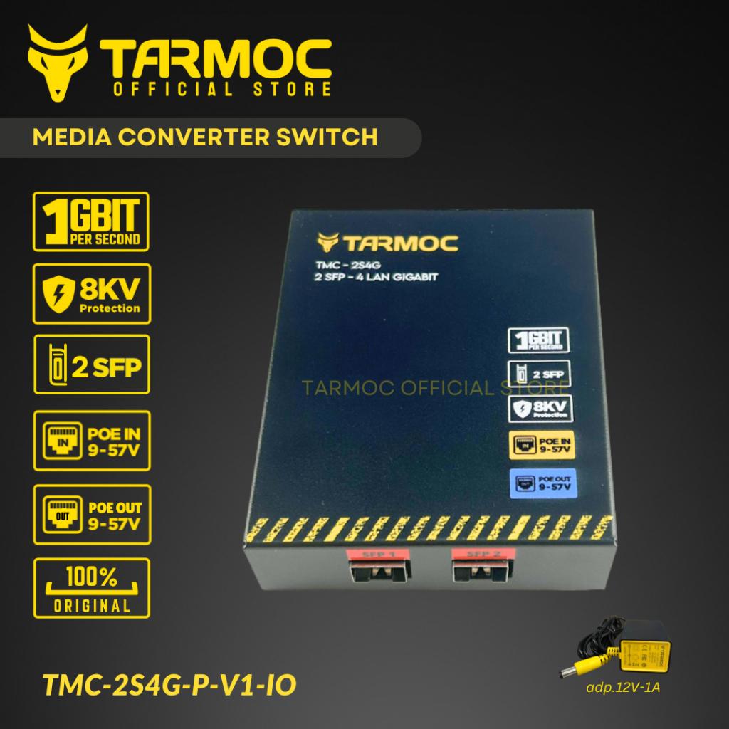 Tarmoc TMC-2S4G-P-V1-IO | Media Converter 2 SFP 4 LAN / 2FO 4LAN | 2SFP 4LAN / 2 SC 4 LAN Gigabit PO