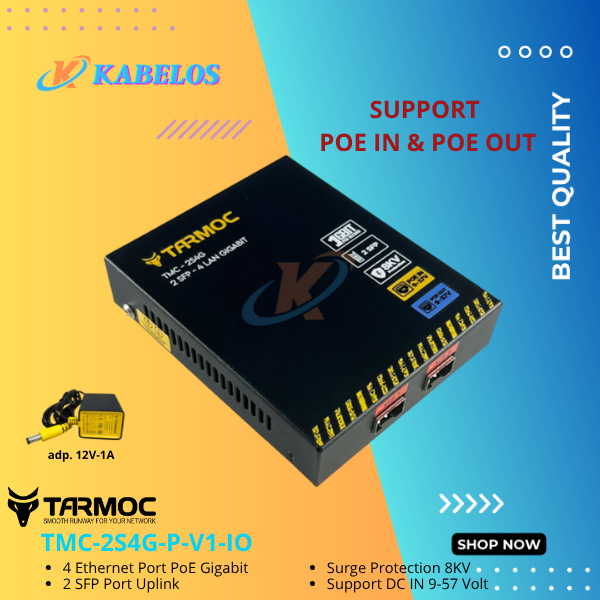 Tarmoc TMC-2S4G-P-V1-IO | Media Converter 2 SFP 4 LAN / 2FO 4LAN | 2SFP 4LAN / 2 SC 4 LAN Gigabit PO