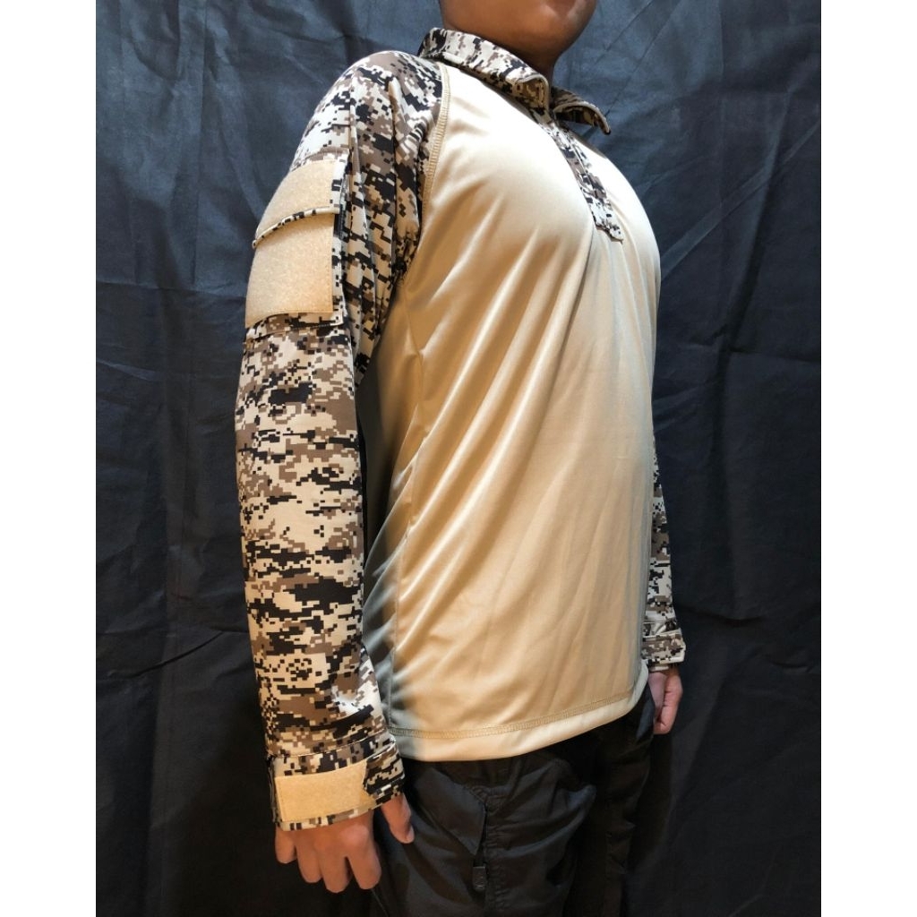 TACTICAL BDU DRYFIT เสื้อยืดพร้อม DESERT DIGITAL CAMO MOTIF