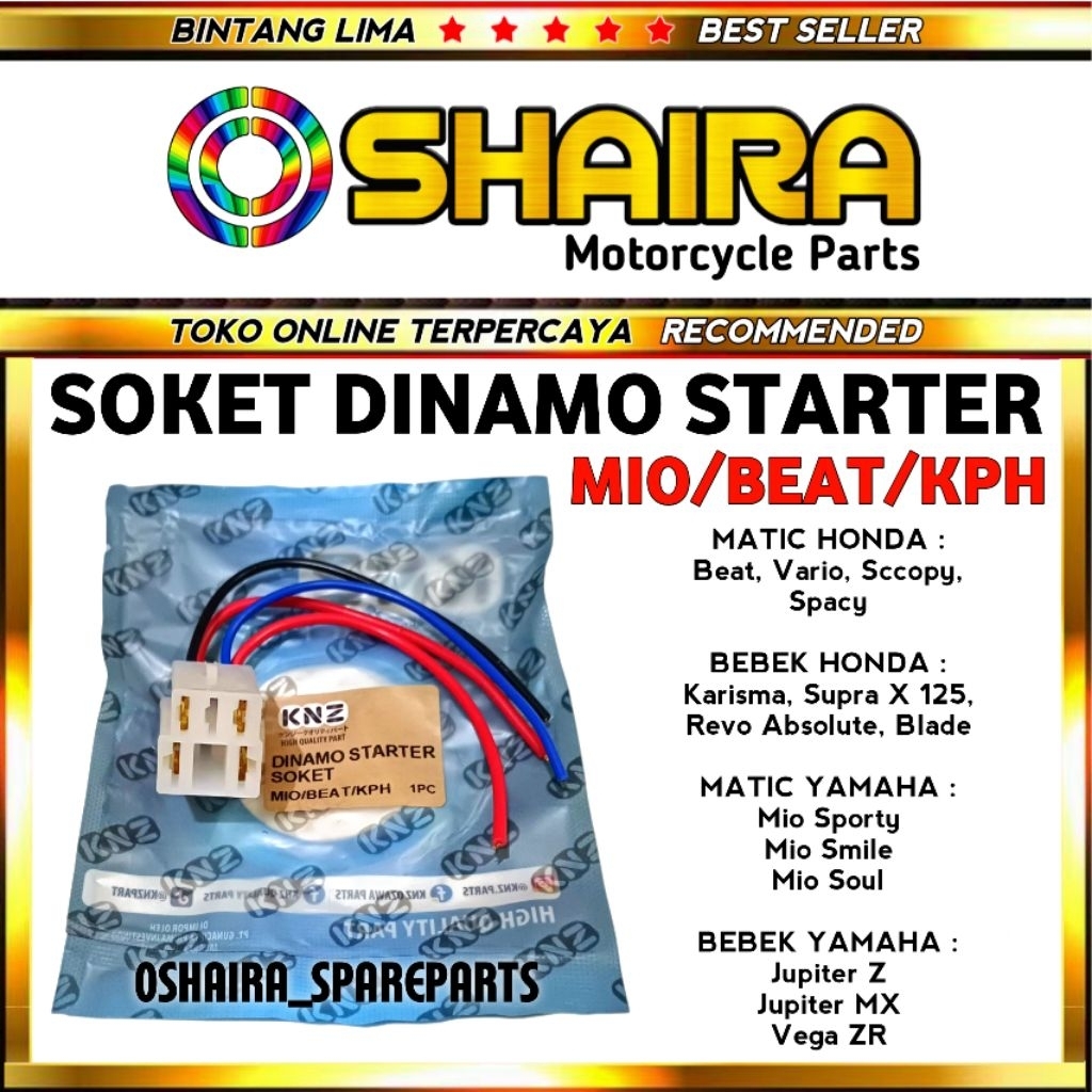 STARTER DYNAMO SOCKET MIO SPORTY / BEAT / VARIO / SCOOPY / BLADE / REVO / SUPRA / JUPTER Z / BEAT ST