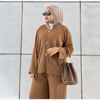 Setelan Wanita Mazaya One Set Wanita Rib Knit Premium Setelan Wanita Kekinian Baju Setelan Wanita Terbaru 2025