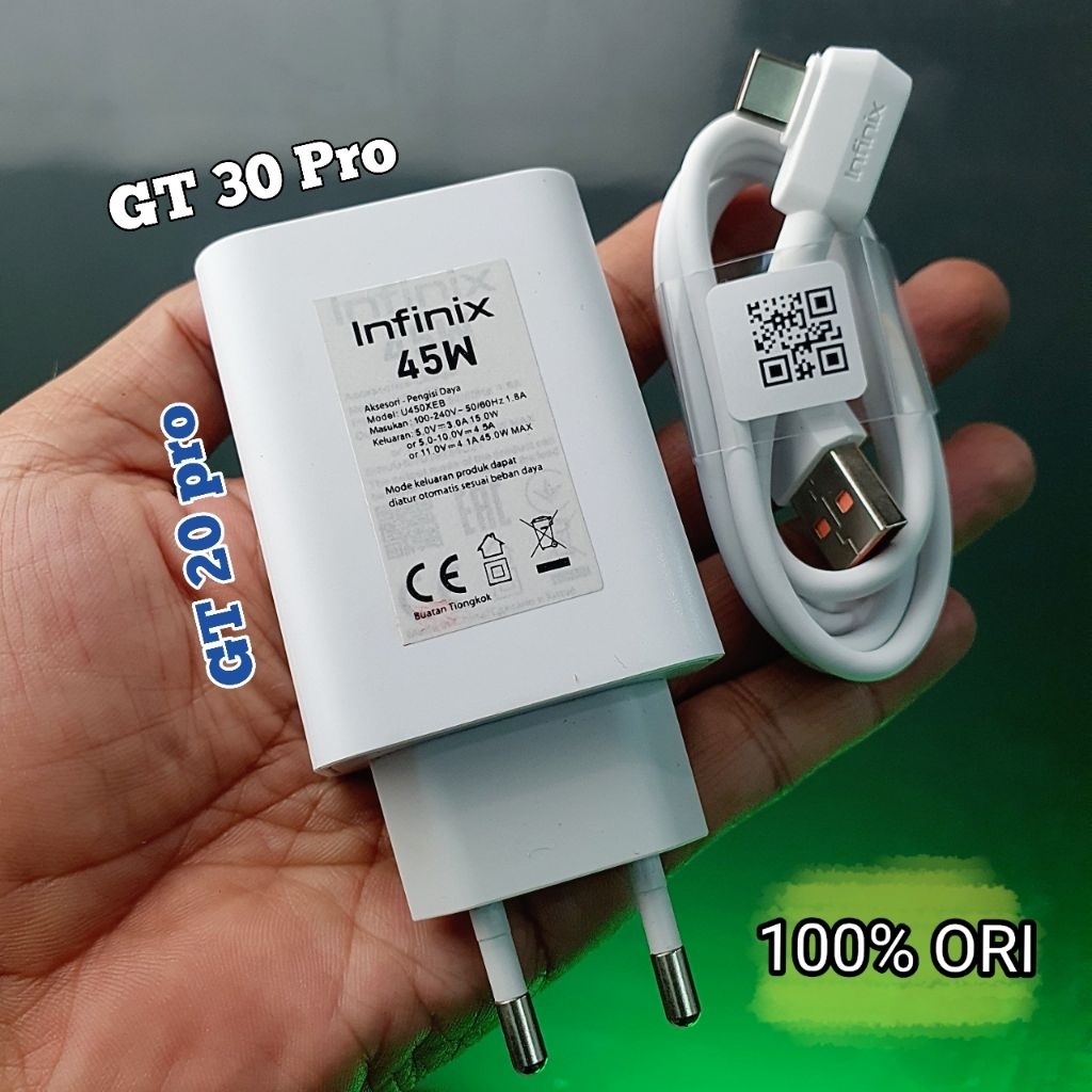 เครื่องชาร์จ Infinix GT 30 Pro || Infinix 20 pro (สาย Gaming L) 45W HP ของแท้ 100% การชาร์จเร็วสุด