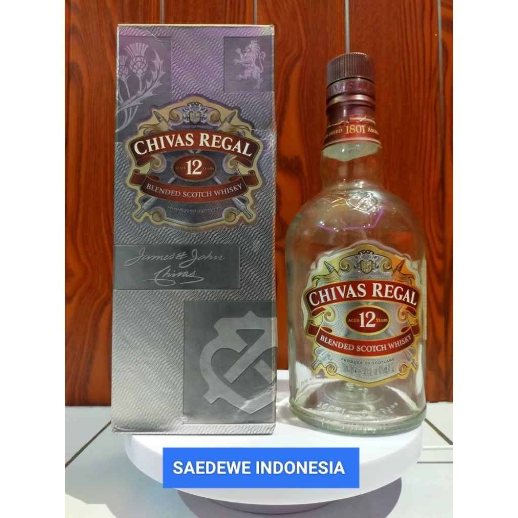 EMPTY CHIVAS REGAL 12 ใช้ต้นฉบับนําเข้าขวดเครื่องดื่ม + 700ML CAPACITY กล่อง ANTIQUE THICK แก้ว MATE