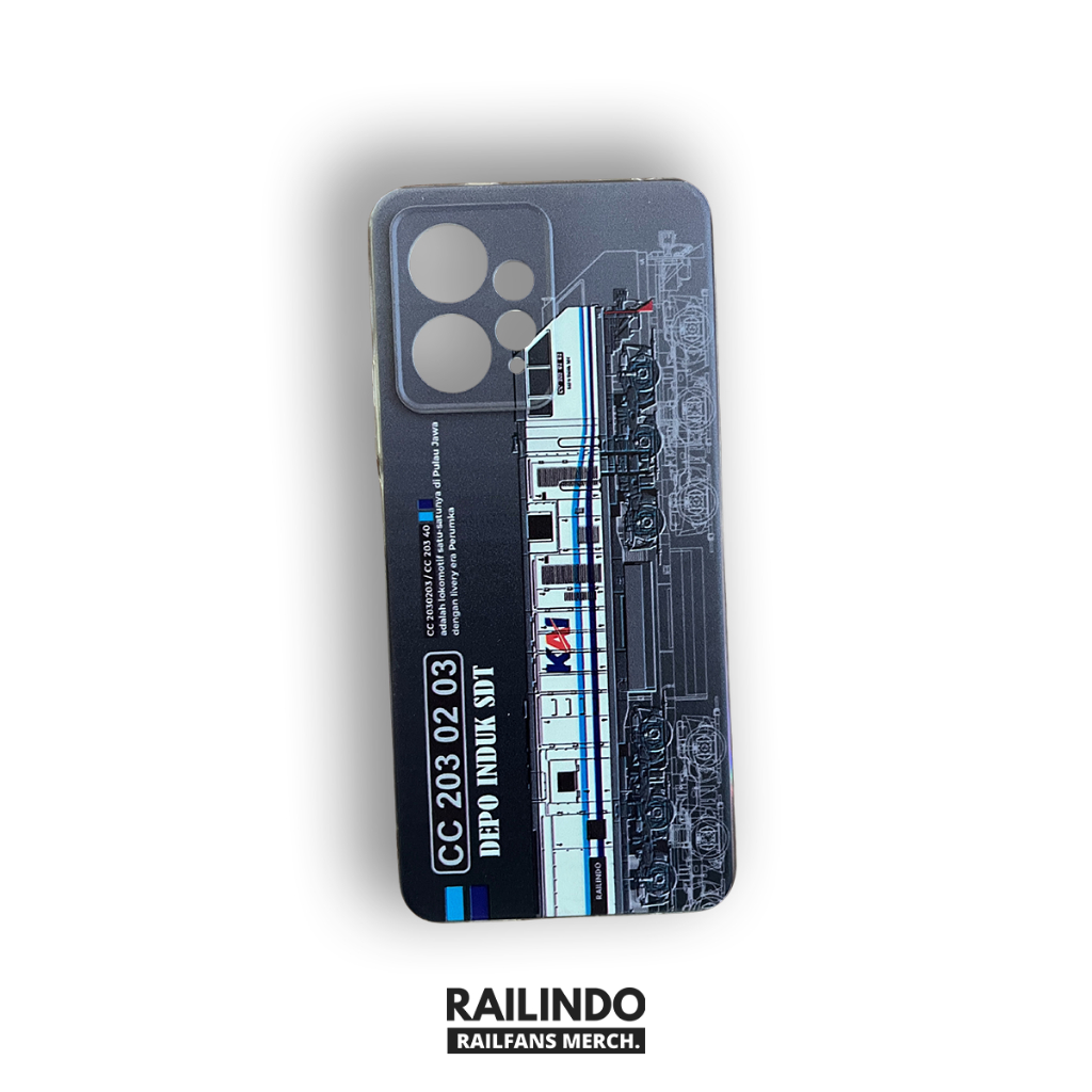 Railindo - เคสโทรศัพท์รถไฟหัวรถจักร "CC 203 WNB Long" v2.0 - Gradation Navy