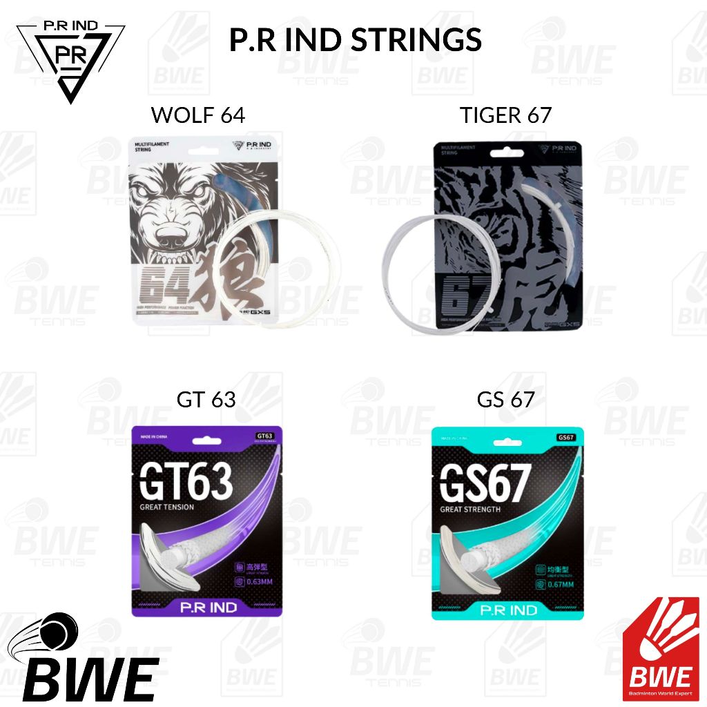 LR IND WOLF 64, TIGER 67, GS 67, GT 63 STRINGS - BADMINTON STRING ของแท้ 100%