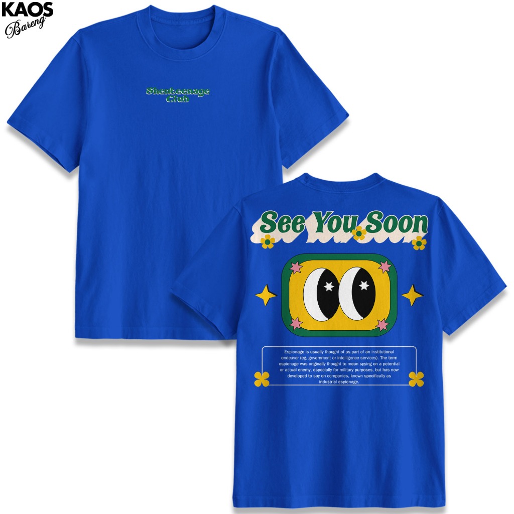 เสื้อยืด REGULAR FIT SEE YOU SOON UNISEX BLUE - เสื้อยืด BARENG ID