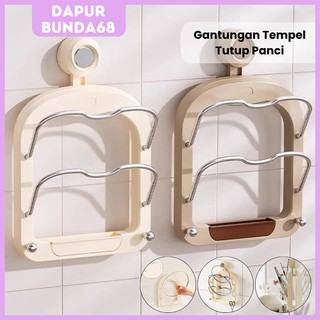 DB68 Rak Organizer Gantungan Tempel Tutup Panci Kuali / Gantungan Pot Lid Perlengkapan Dapur Minimalis / Gantungan Organizer Tutup Kuali Panci Kuat Kokoh
