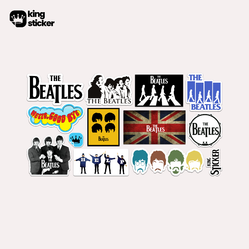 THE BEATLES BAND STICKER PACK [12 ชิ้น] GLOSSY LAMINATED DIECUTT