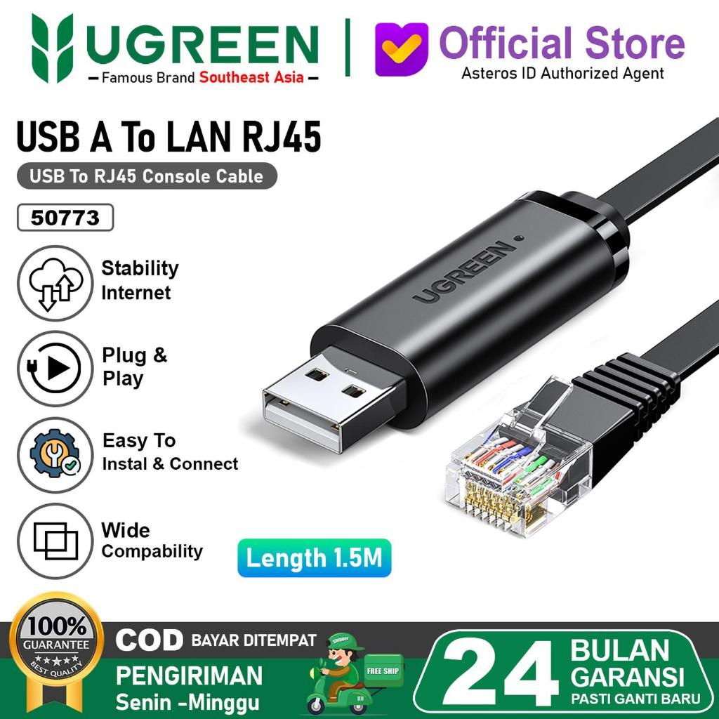 UGREEN LAN Ethernet to USB RJ45 Console Flat Cable PN 50773 - USB-A PN5073