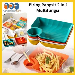 Piring Pangsit 2 in 1 Multifungsi – Tempat Saus & Snack Unik Wadah Makan Praktis & Estetik Serbaguna