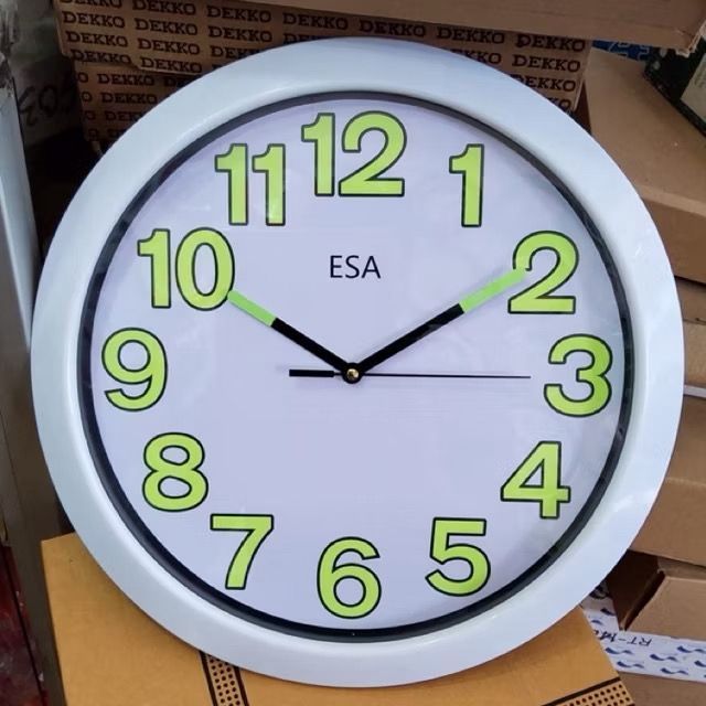 นาฬิกาแขวนเรืองแสงในที่มืด Esa Glow in the Dark JD 888 GLOW