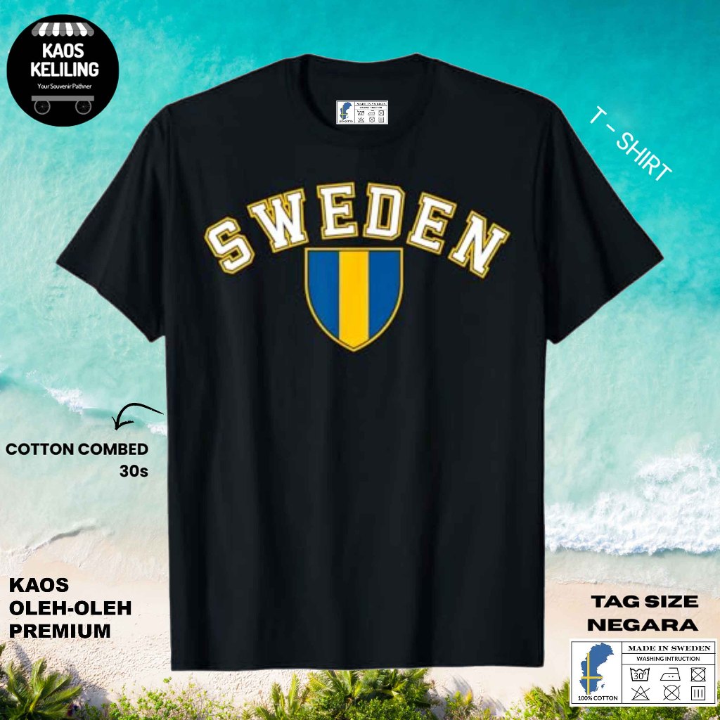 SWEDEN SWEDEN SOUVENIR เสื้อยืด 41 พร้อมต้นฉบับ SWEDEN LABEL TAG ของขวัญพรีเมี่ยม SOUVENIR CLOTHES