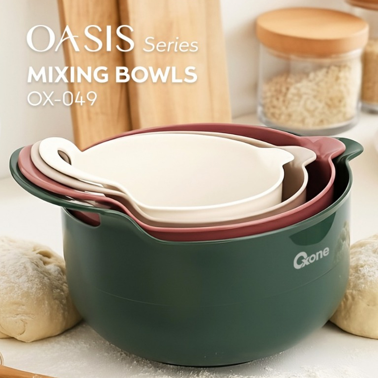 ชามผสม Oxone OX-049 Oasis Series ชุดชามพลาสติกเครื่องตีไข่