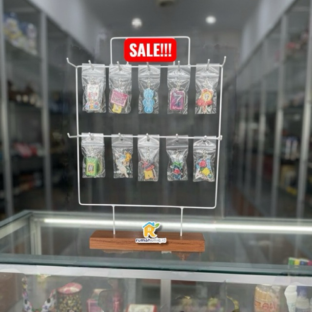 Aesthetic 14-Stem Wooden Shop Display Rack - Table Display Stand for Shop Accessories & ของที่ระลึก