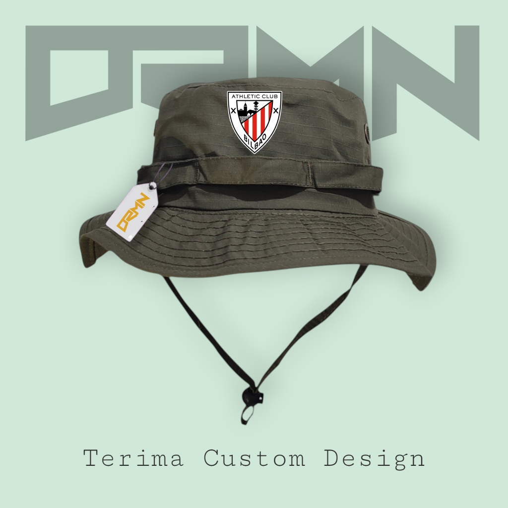 DRMN Jungle Bucket Hat design " Athletic Bilbao" เดินป่าแคมป์ปิ้ง Unisex Premium หนา สบาย กําหนดเองไ