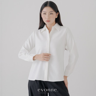 EVONNE Xara Kemeja Fitted Mewah Wanita Top Cotton Shirt Blouse Atasan Wanita  Elegan Lembut Simple Oversize