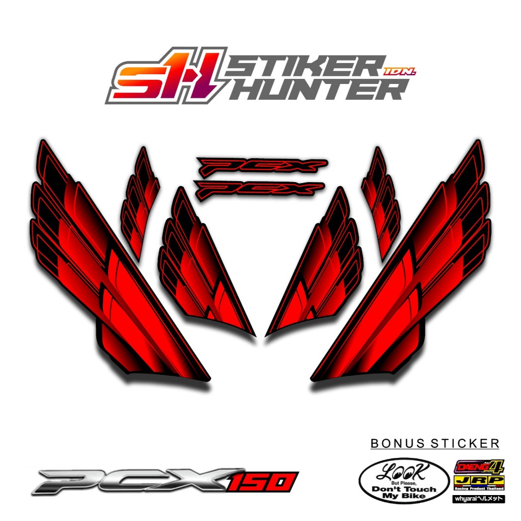 HONDA PCX 150 2018-2020 DECAL สติ๊กเกอร์แถบ STHR 3 MOTIF / สติ๊กเกอร์HUNTER / แถบดัดแปลง