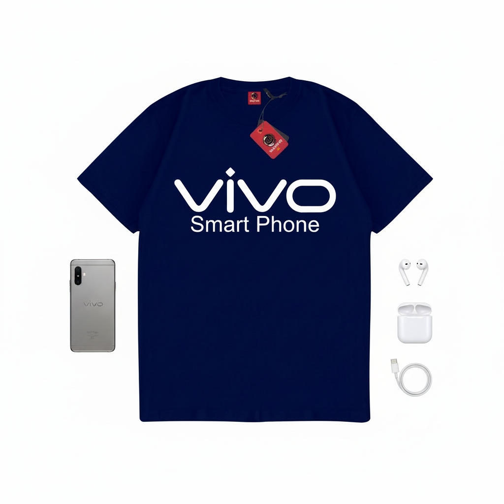SAKAZUKI เสื้อยืด Unisex Distro Vivo สมาร์ทโฟนภาพมาสคอตโลโก้ Handphone Gadget