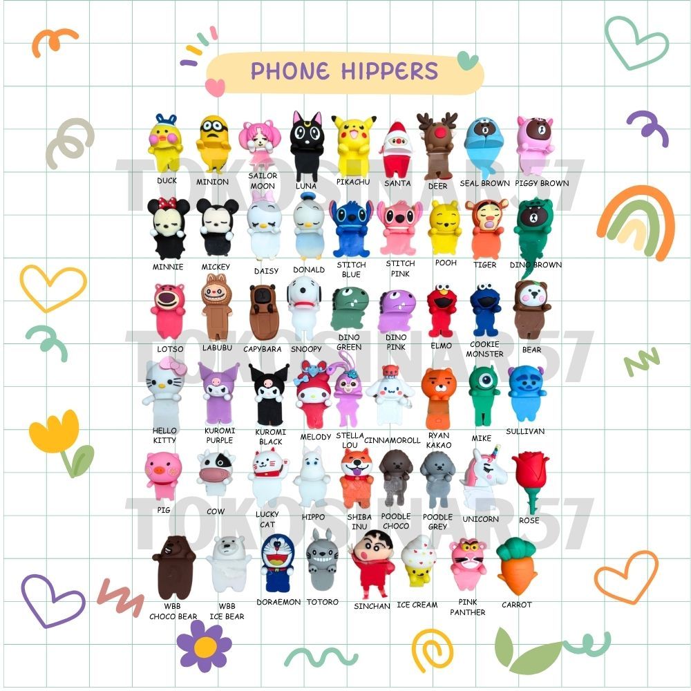 Hippers HP - Peek Doll - HP Sticker - snoopy stella Christmas capybara Pumpkin กะลาสี moon elmorol k