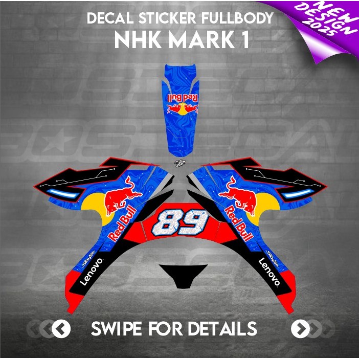 หมวกกันน็อครูปลอก สติ๊กเกอร์ NHK MARK 1 motif Jorge Martin bosdecal 2025