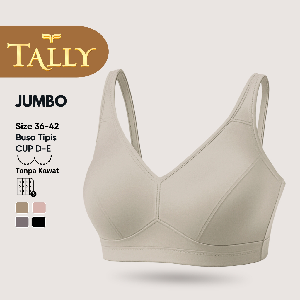 KATUN SALLY Bra ไม่มีลวดบางโฟมผ้าฝ้ายวัสดุถ้วย D - E Hook 3 Daily Bra JUMB0 BH 1211 Sarwendah