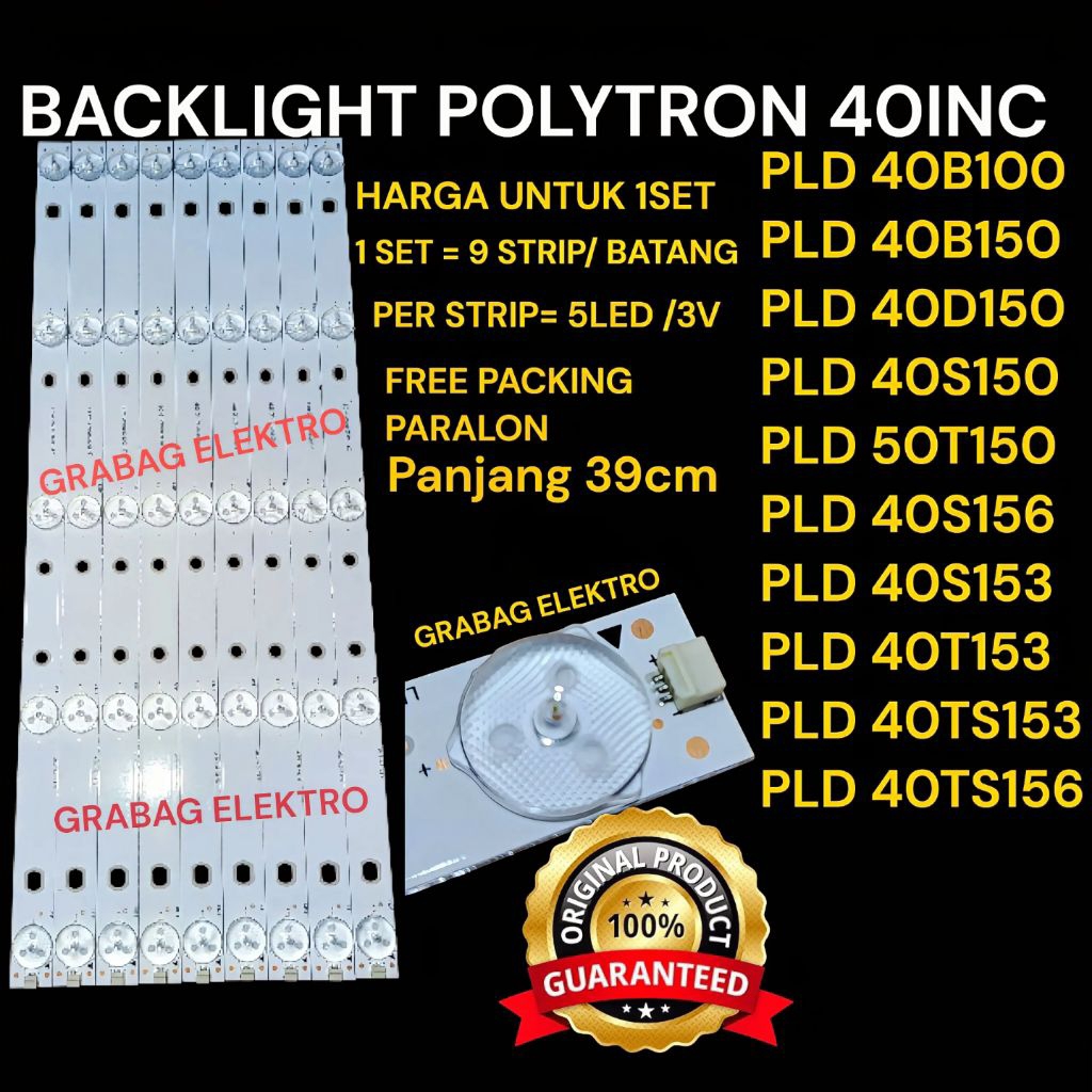 POLYTRON BACKLIGHT 40INC PLD40S150 40S153 PLD40S156 40T150 PLD40T153 40B100 40B150 9BTG
