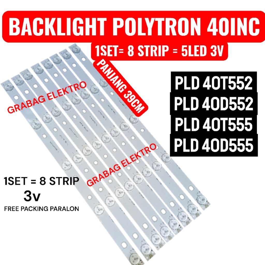 BACKLIGHT POLYTRON 40INC PLD 40T552 PLD 40D552 PLD 40T555 PLD40D555 8 BTG