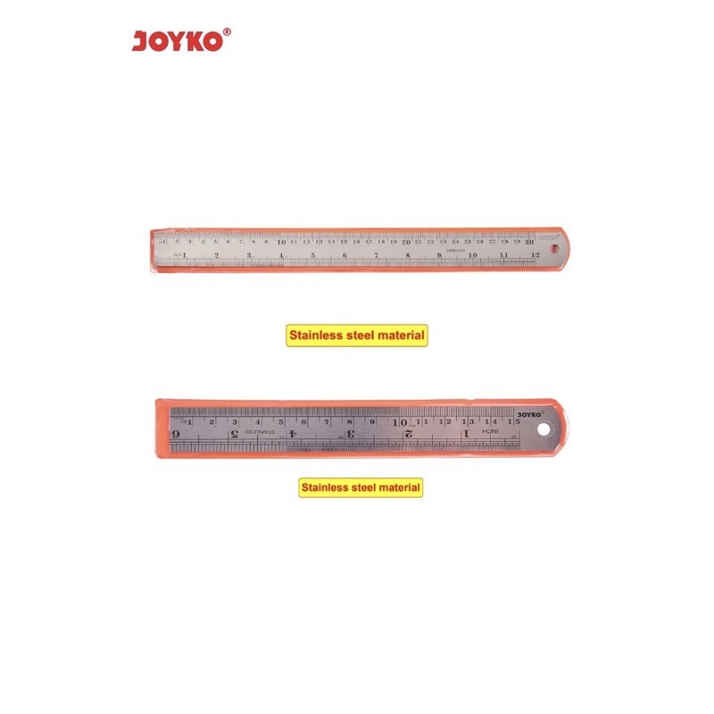 JOYKO ลูกกลิ้งเหล็ก / ไม้บรรทัด / เส้น (15 ซม., 20 ซม., 30 ซม.) / ไม้บรรทัดสแตนเลส JOYKO ST 15 - ST 