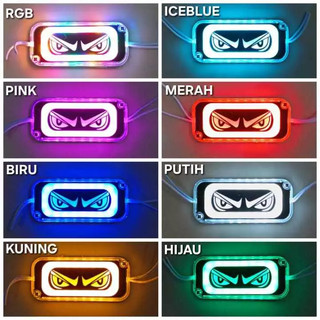 Lampu Belakang LED Motor Devil Eye 12V Lampu Berkedip Lampu Samping Peringatan