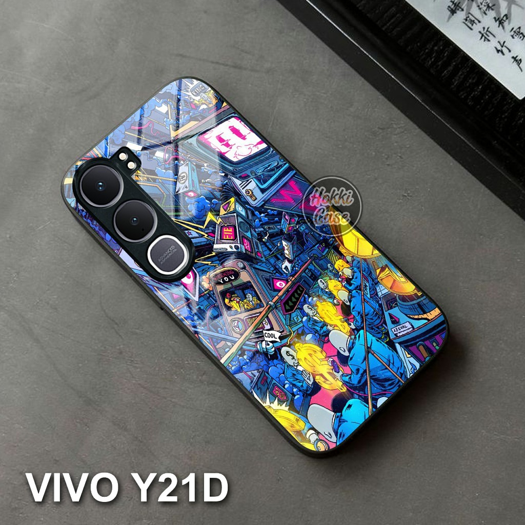 HP ล่าสุด Vivo Y21D Softcase - เคสกระจก Vivo Y21D - เคส Vivo Y21D - ซิลิโคนสําหรับ Vivo Y21D - เคสโท