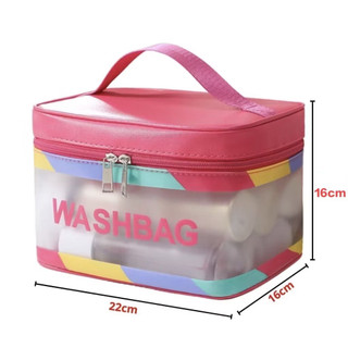Tas Kosmetik Washbag Portable Waterproof Transparan Pouch Travel Organizer / TABUNG