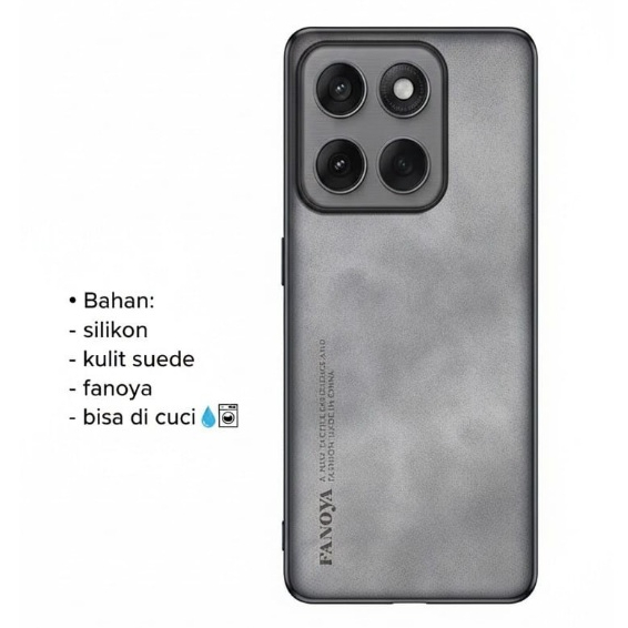 BALERA - SOFT CASE HP MOTOROLA G 76 5G SILICONE LEATHER SUEDE LOGO EMBOSED FANOYA CASING