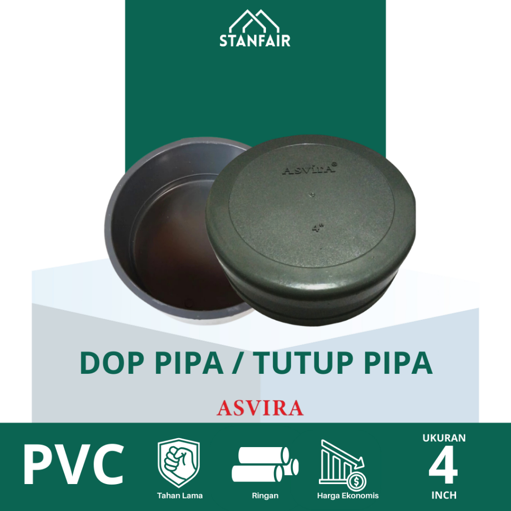 Asvira Dop 4" Pvc / Dop 4" / Cap Pvc 4 นิ้ว Asvira