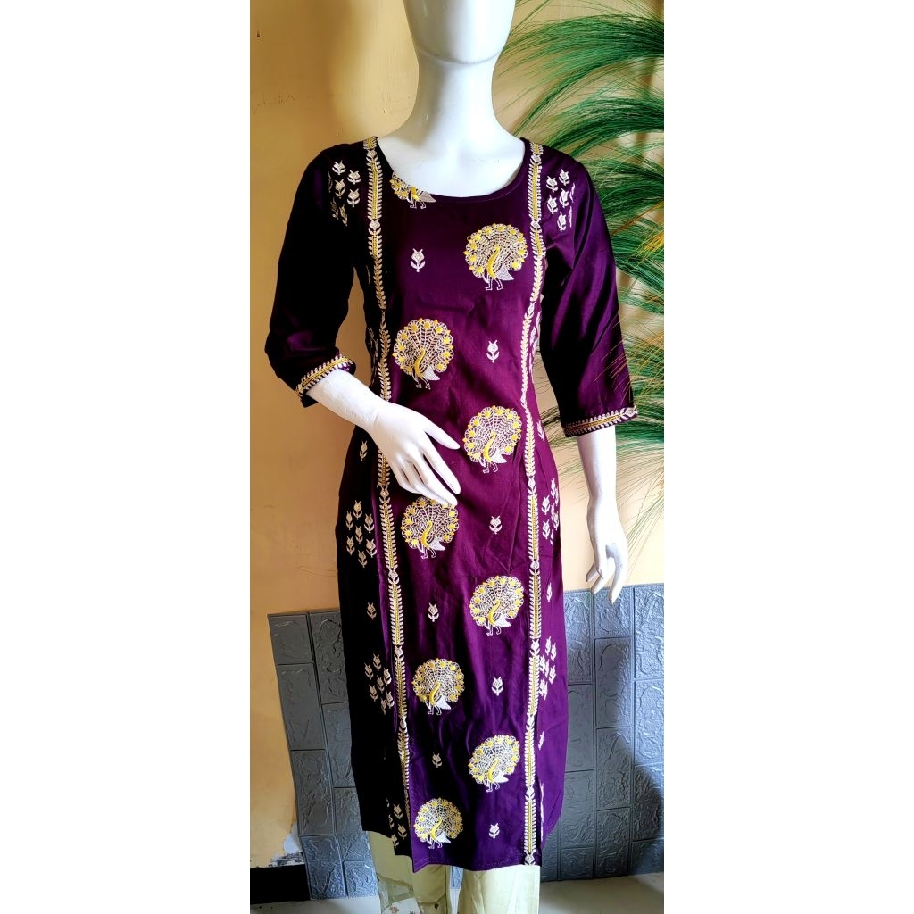 โมเดลท็อปอินเดีย kurti split single new brand sri sai malik original idnia (ไม่มีกางเกง)