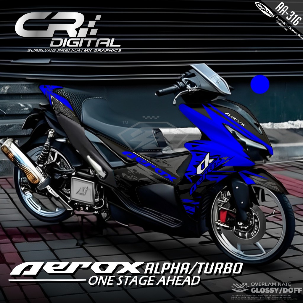 Aerox Alpha Turbo Full Body Decal สติกเกอร์ Cool Abstract