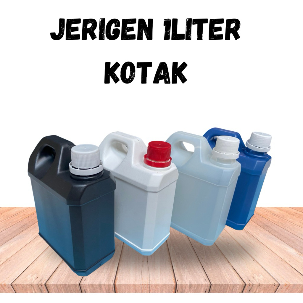 MERAH 1 ลิตร DOUBLE Lid Jerry Can สีแดงและสีดํา // HDPE Jerry Can // พลาสติกกันรั่ว Jerry Can
