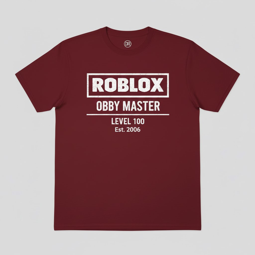 ROBLOX OBBY MASTER KIDS เสื้อยืด LEVEL 100 / CREW - ผ้าฝ้ายหวี Unisex 24s พรีเมี่ยม