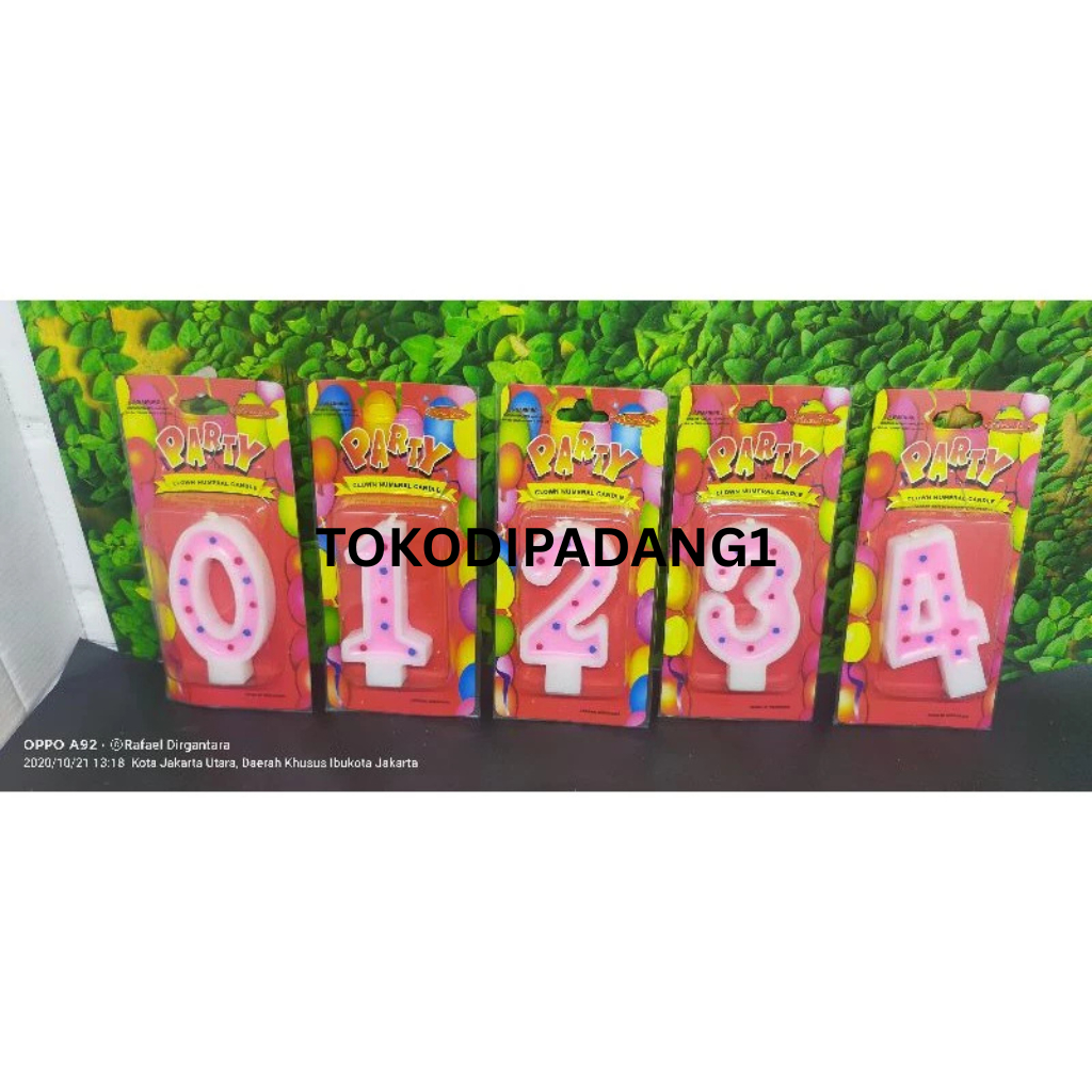 LILIN TOKODIPADANG1 PINK POLKADOT NUMBER CANDLES / PINK / BLUE POLKADOT NUMBER CANDLES / BIRTHDAY CA