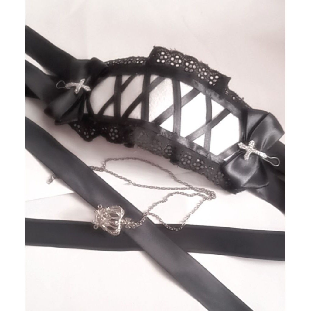 HEADDRESS HEADBAND GOTHIC GOTHIC BLACK OGJI HARAJUKU JAPANESE HAIR HEAD ACCESSORIES DARK AFFORDABLE